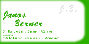 janos berner business card